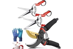 Kynup 3Pack Pruning Shears, Garden Shears, Stainless Steel Pruning Shears for Gardening, Gardening Shears, Garden Scissors,Garden Clippers, Gardening Tools with Gloves, Soft Grip Handle