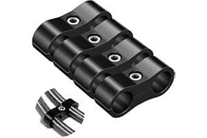 SYKRSS -6AN Hose Separator Clamp - Fuel line Mounting Clamps,Aluminum Hose Fitting Adapter, Great for 3/8 Fuel Hose, Oil Line, Brake Line, Water Pipe and Gas Line,4Pcs/Pack,Black