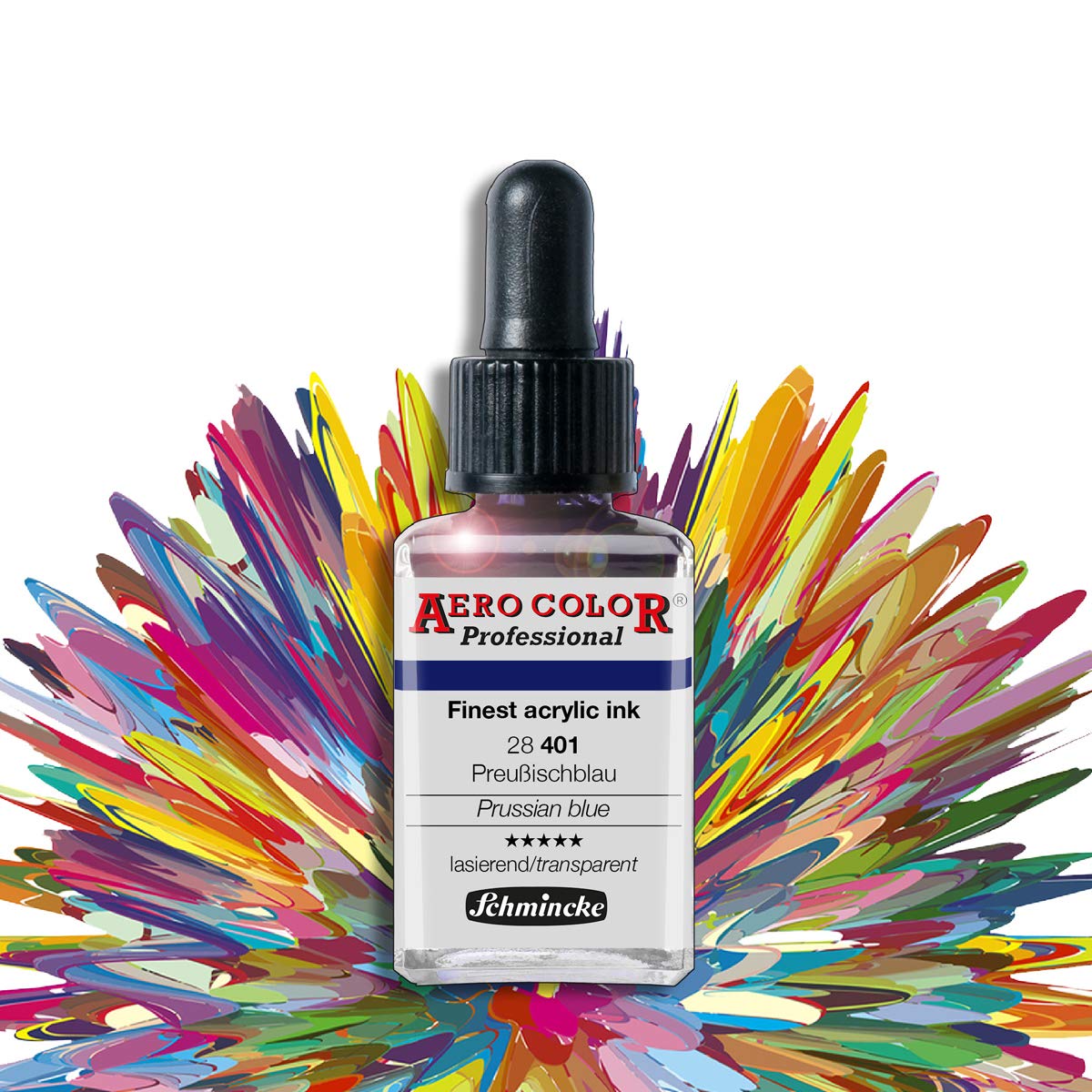 Paint Set for Airbrush Compressor Airbrush Gun – Schmincke Aero Professional Paint Prussian Blue 28 401, Ideal for Nail Art, Model Builders, etc.