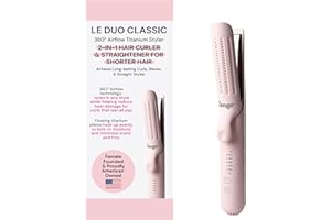 L'ANGE HAIR Le Duo 360° Airflow Styler | 2-in-1 Curling Wand & Titanium Flat Iron Hair Straightener | Professional Hair Curle