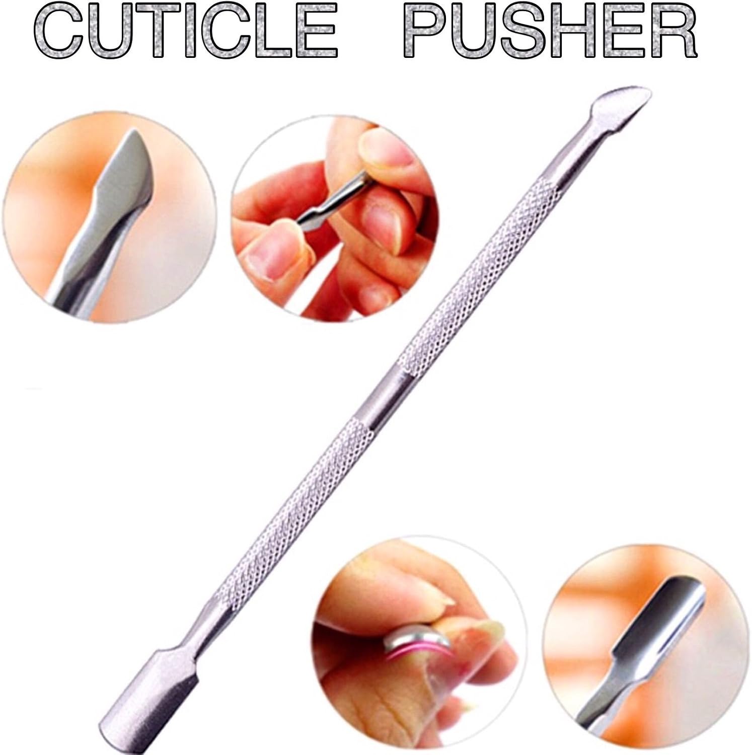 Nice Style Stainless Steel Cuticle Pusher Manicure Gel Nail Art Removal Tool Dual Scraper