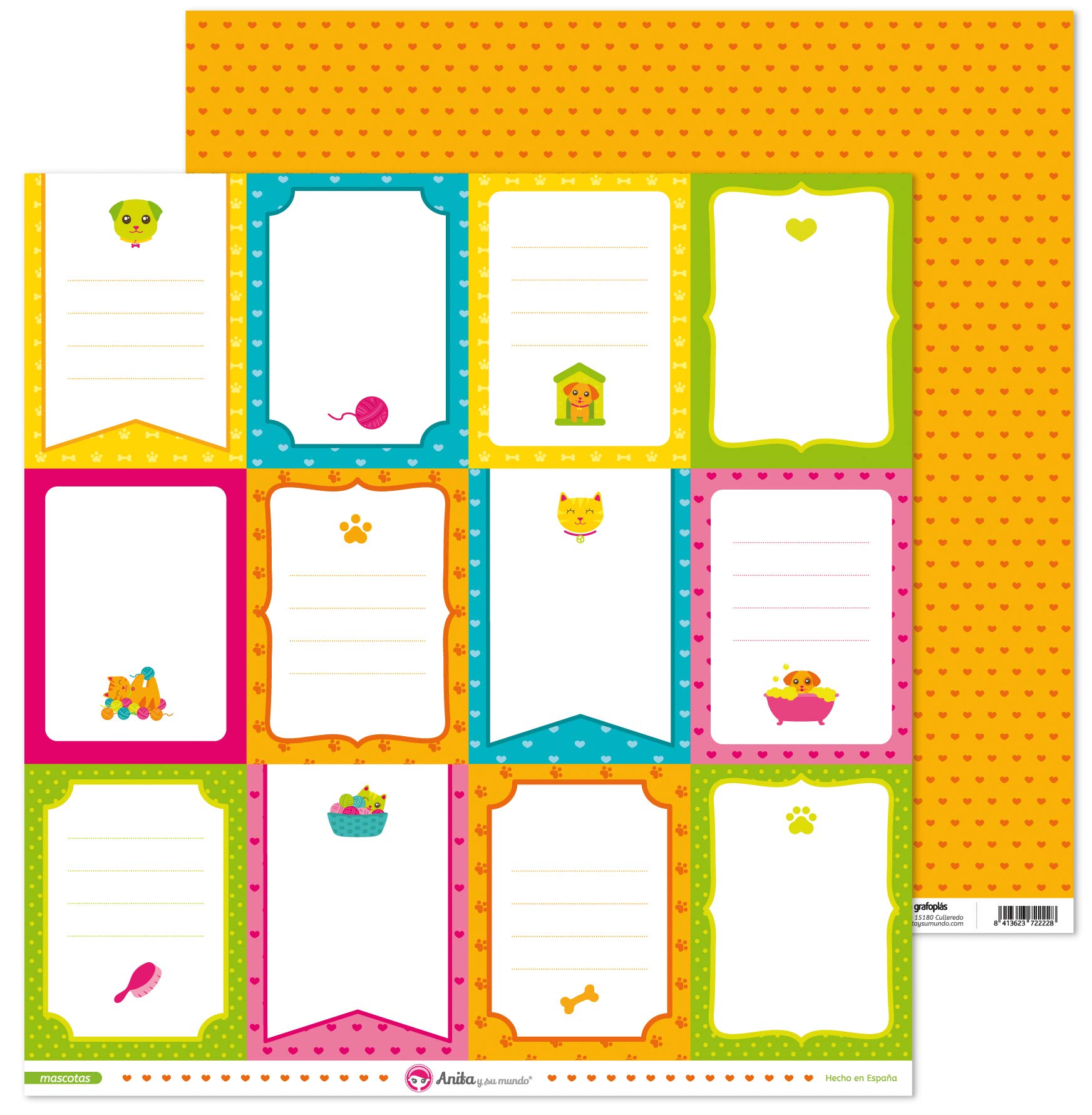 Anita and Su Mundo Collection Pets Scrapbooking Papers, Paper, Cards, 12" x 12"