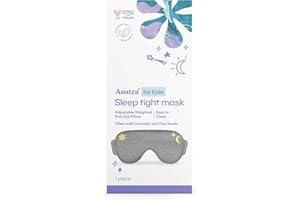 ASUTRA Kids Eye Pillow for Sleep, Gray Cotton Jersey | Filled w/Lavender Buds & Flax Seeds, Weighted Eye Mask, Meditation & Light Blocking Blindfold