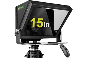 ILOKNZI 15 inch Liftable Teleprompter for All Tablets (12.9-inch Tablet), Remote Control and teleprompter app, 70/30 Beam Splitter Glass, Aluminum Body and a Packbag, Make Videos/Speech