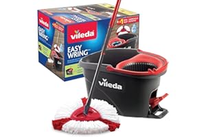 Vileda EasyWring Spin Mop & Bucket Floor Cleaning System with Power Mop Head | Hands-Free Wringing Mop Bucket | Extendable Ha