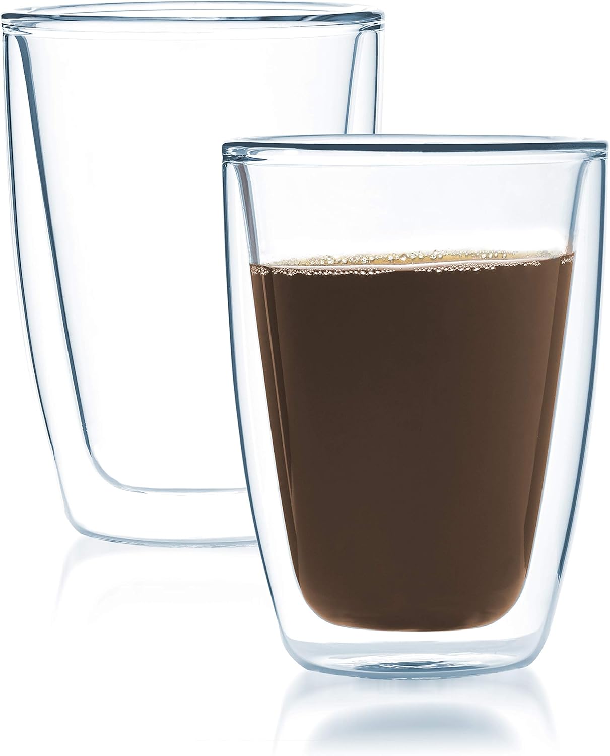 JavaFly Double Wall Espresso Cups Set Insulated Coffee Shot Glasses, Set of 2