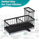 Sinnsally Sink Caddy Kitchen Organizer with Drainage Spout & Brush Holder view 4
