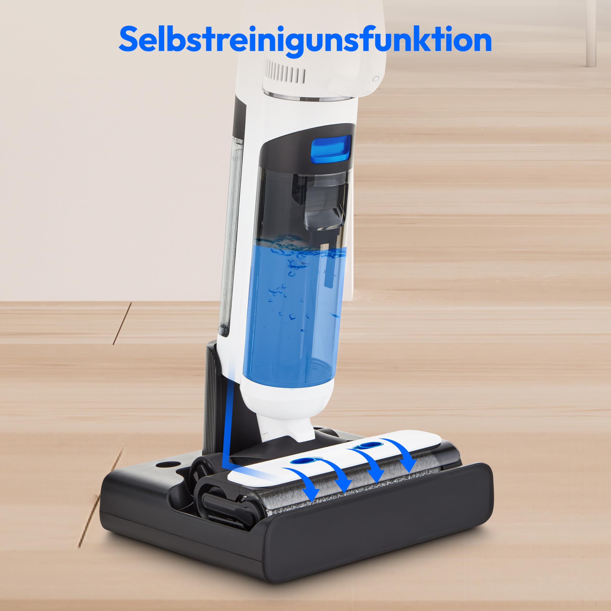 MEDION Nass Trockensauger H30 (2in1 kabelloser Saugwischer und Akku Staubsauger, bis zu 45 Min Laufzeit, getrennter Frischwasser Schmutzwassertank, Wischsauger für Hartböden Teppich) 7