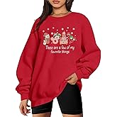 MYHALF Christmas Sweatshirt Women Xmas Shirts: Oversized Merry Christmas Crewneck Sweater Funny Magical Snowman Graphic Tops