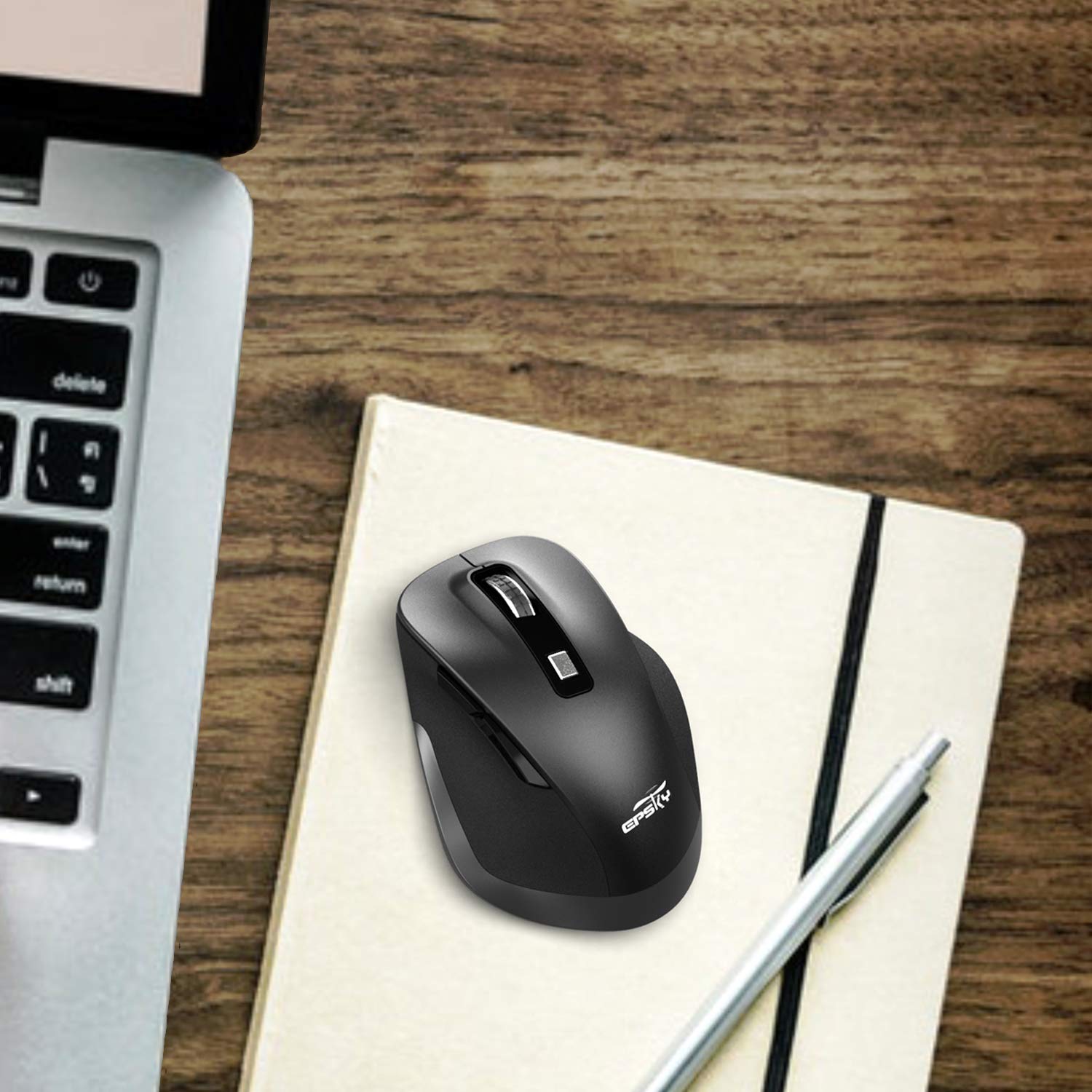 EPSKY 5 Adjustable DPI Levels, 6 Buttons 2.4G Wireless Mouse Portable Mobile Optical Mouse with USB Receiver, Orange