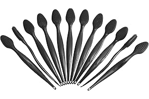 12 Pack Black Lip Scrub Brush, Yebeauty Double Sided Silicone Exfoliating Lip Brush Scrubber Soft Cleaning Lip Brush Lip Exfoliator Tool for Skincare Blackhead Remover