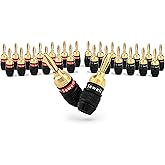 Sewell SW-29863-12 Deadbolt Banana Plugs 12-Pairs by, Gold Plated Speaker Plugs, Quick Connect