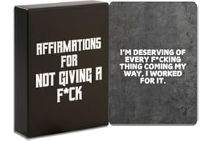 ISAAC LIEV Badass Affirmation Cards for Not Giving a F – 50 Positive Daily Mantras to Put Yourself first, Be Selfish, Set Boundaries & Boost Confidence –Sweary Self-Love Mindful Affirmations for Men & Women