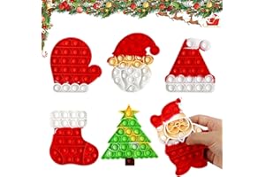Gytera 6 Pack Christmas Pop Fidget Toy Set, Push Bubble Fidget Sensory Toy, Christmas Party Favors Gift Xmas Stockings Toys C