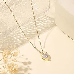 14K Gold Plated Diamond Necklaces for Women April