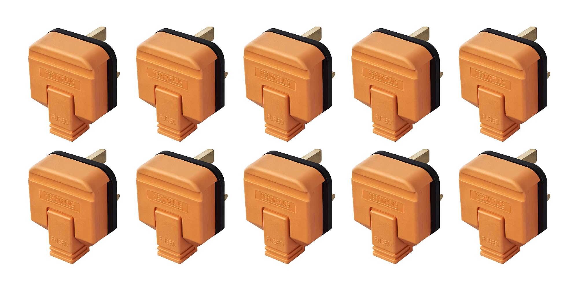 PERMAPLUG HDPT13ORG PLUG, 13A, RUBBER, ORANGE (10 pieces)