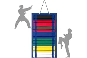 JOYMOMO Karate Belt Display Rack Holds 12 Karate Belts, Hanging Martial Arts Belt Display for Martial Arts Learners(No Accessories Included)