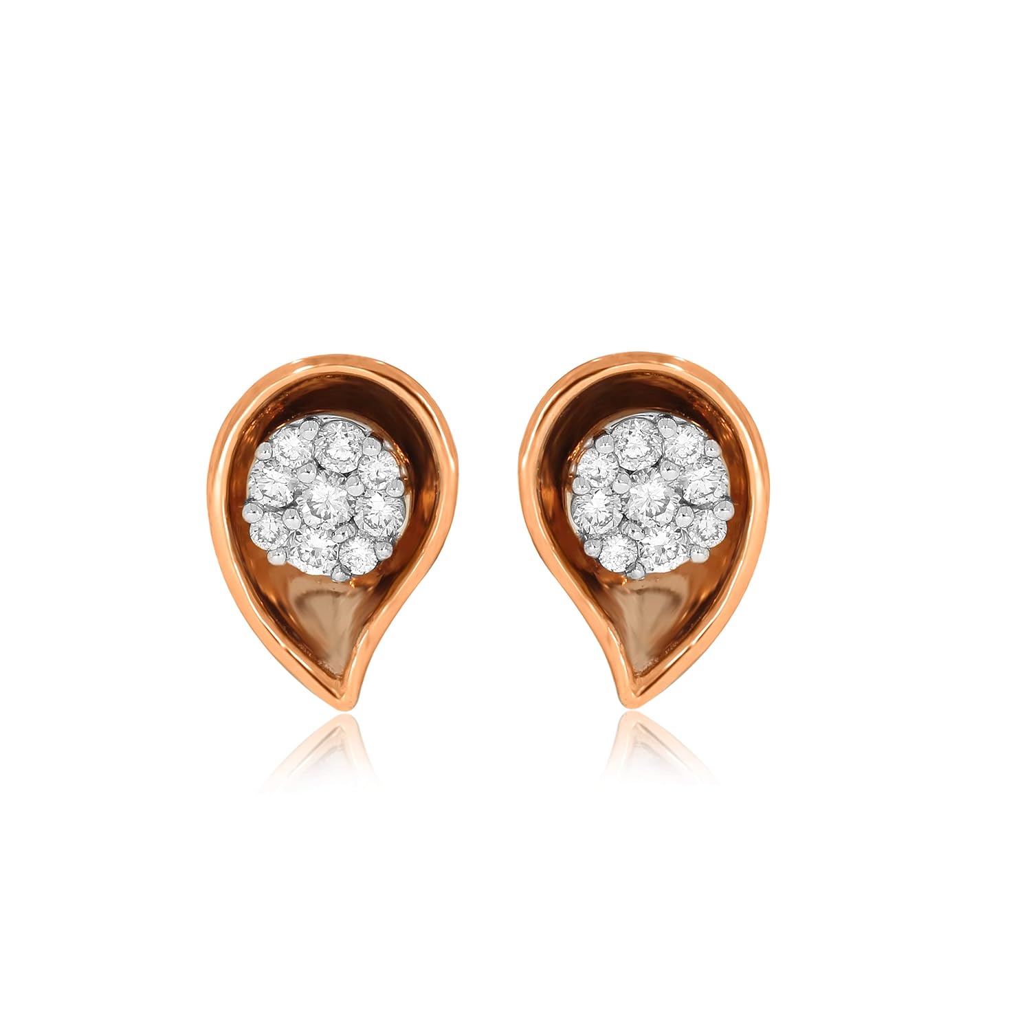 Buy Senco Gold & Diamonds Sculpture Of Ears Diamond Earrings at Amazon.in