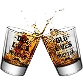 Kritkin 2 Pieces Old Lives Shot Glass 1.6 Oz Old Fashioned Whiskey Glasses Funny Shot Glass Clear Coffee Cup Birthday or Retirement Gift for Men Dad, Grandpa, Old Man
