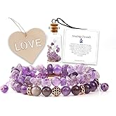 GDLKPYHS 2Pcs Bracelets for Women Men - Bead Bracelets Crystals and Healing Stones Handmade Natural Gemstone Jewelry Unique Gifts for Men Women