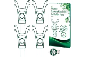 YHTPOUQE 4 Pack Stackable Plant Trellis for Climbing Plants, Indoor/Outdoor Garden Trellis, Plant Support for Vine Ivy Hoya & Houseplants Flower