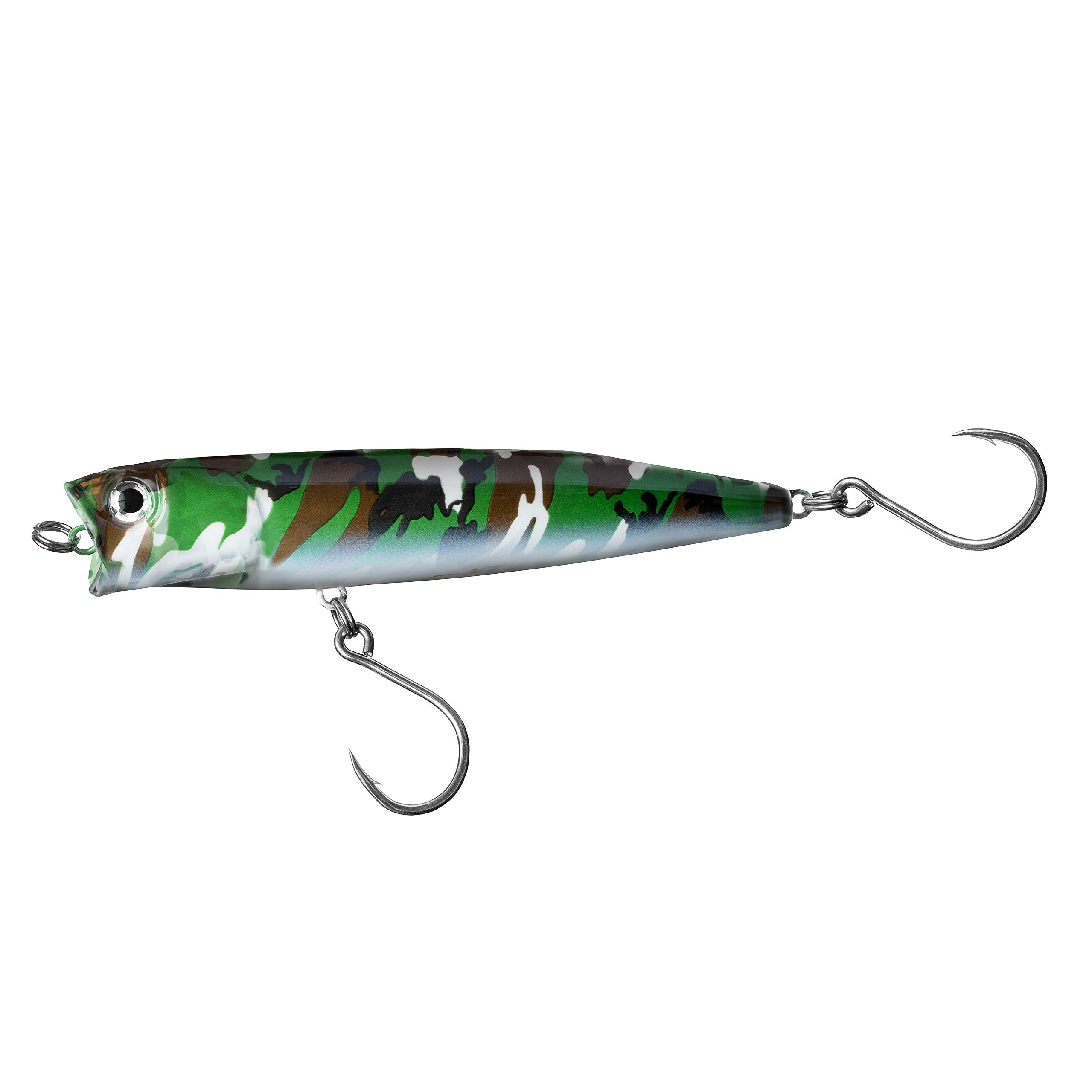 EnVish ProperPopper Camouflage Camo Top Water Popper Lure for Surf Casting Pelagic GT King/Mackerel/Wahoo/Mahi Mahi/Tuna and Northern Pike/Walleye or Huge Musky