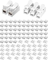 QWORK 100 Pcs CH2 CH3 Spring Wire Connectors Electrical Cable Terminal Block view 1