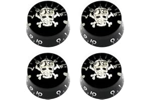 Metallor Electric Guitar Top Hat Knobs Speed Volume Tone Control Knobs Compatible with Les Paul LP Style Electric Guitar Parts Replacement Set of 4Pcs White Skull Head.