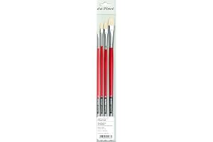 da Vinci Brushes 5423 Maestro 2 Hog Bristle Filbert (Sizes 2,4,6,8) Artist Brush Set, Black 4