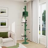 ARTETHYS Floor to Ceiling Cat Tree 260cm 5 Tiers Green Indoor Cats view 2