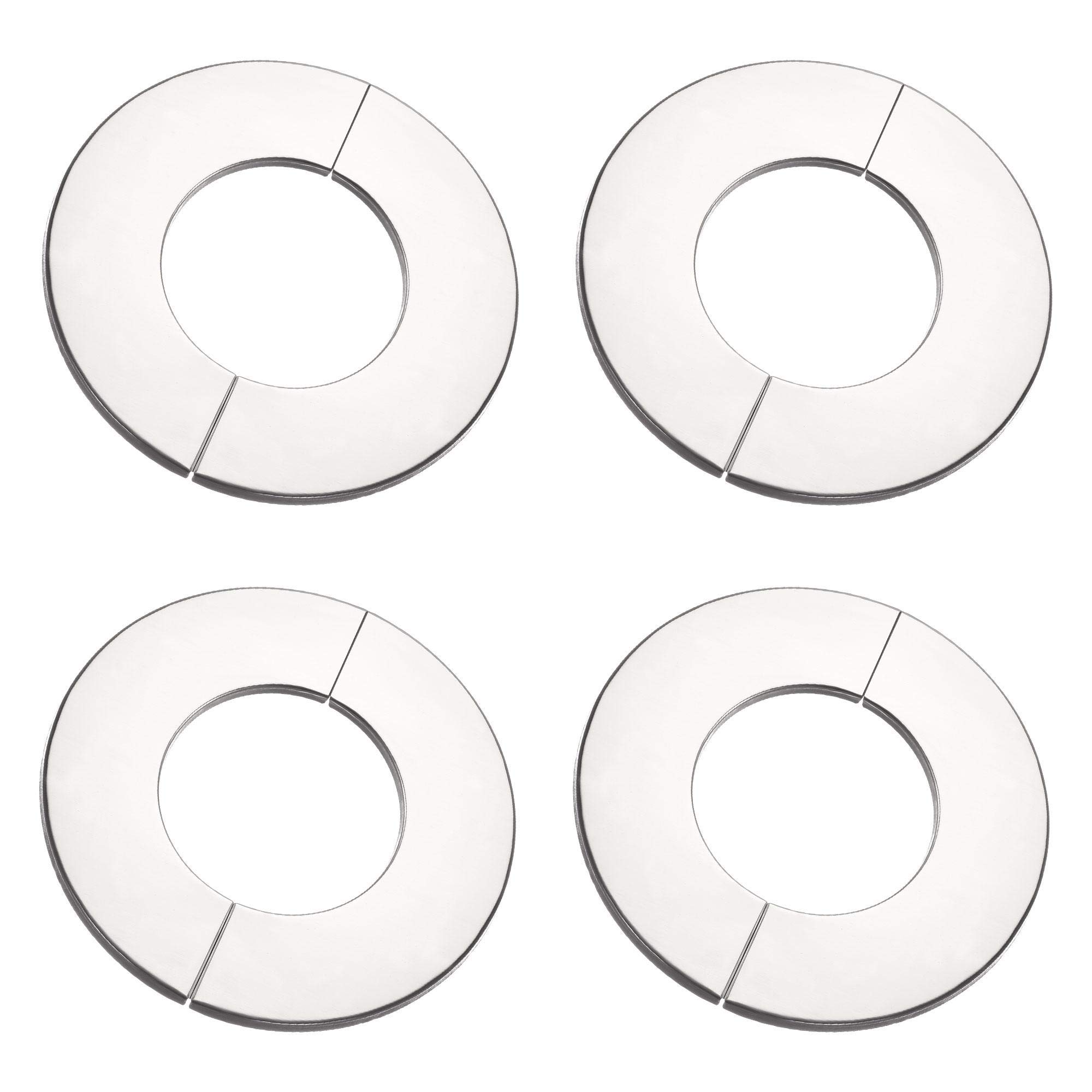 sourcing map Wall Split Flange, Stainless Steel Round Escutcheon Plate for 42mm Diameter Pipe 4Pcs