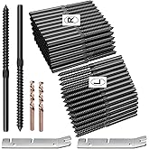 BLIKA 100 Pack T316 Stainless Steel Black Right&Left Handed Thread Swage Lag Screws for Wood Posts of 1/8" Deck Cable Railing Kit, Wire Railing Kit for Decks with Wrench, DIY Wood Baluster