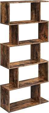 VASAGLE 5-Tier Bookcase 24 x 90 x 159 cm Rustic Brown LBC416K01