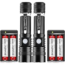 Skywolfeye 2 Pack LED Rechargeable Flashlights Super Bright