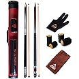 CUESOUL House Bar Pool Cue Sticks,Two Cue Sticks + 2x2 Pool Cue Case Hard