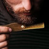Viking Revolution Folding Beard Comb with Pouch Sandalwood Men Gift view 3