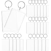 Inbagi 12 pieces Picture Photo Frame Keychain Clear Rectangle Acrylic Keychain Blanks 2 x 3inch