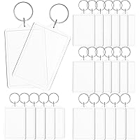 Inbagi Picture Frame Keychain Acrylic Photo Keychain Clear Rectangle Acrylic Keychain Blanks 2 x 3inch