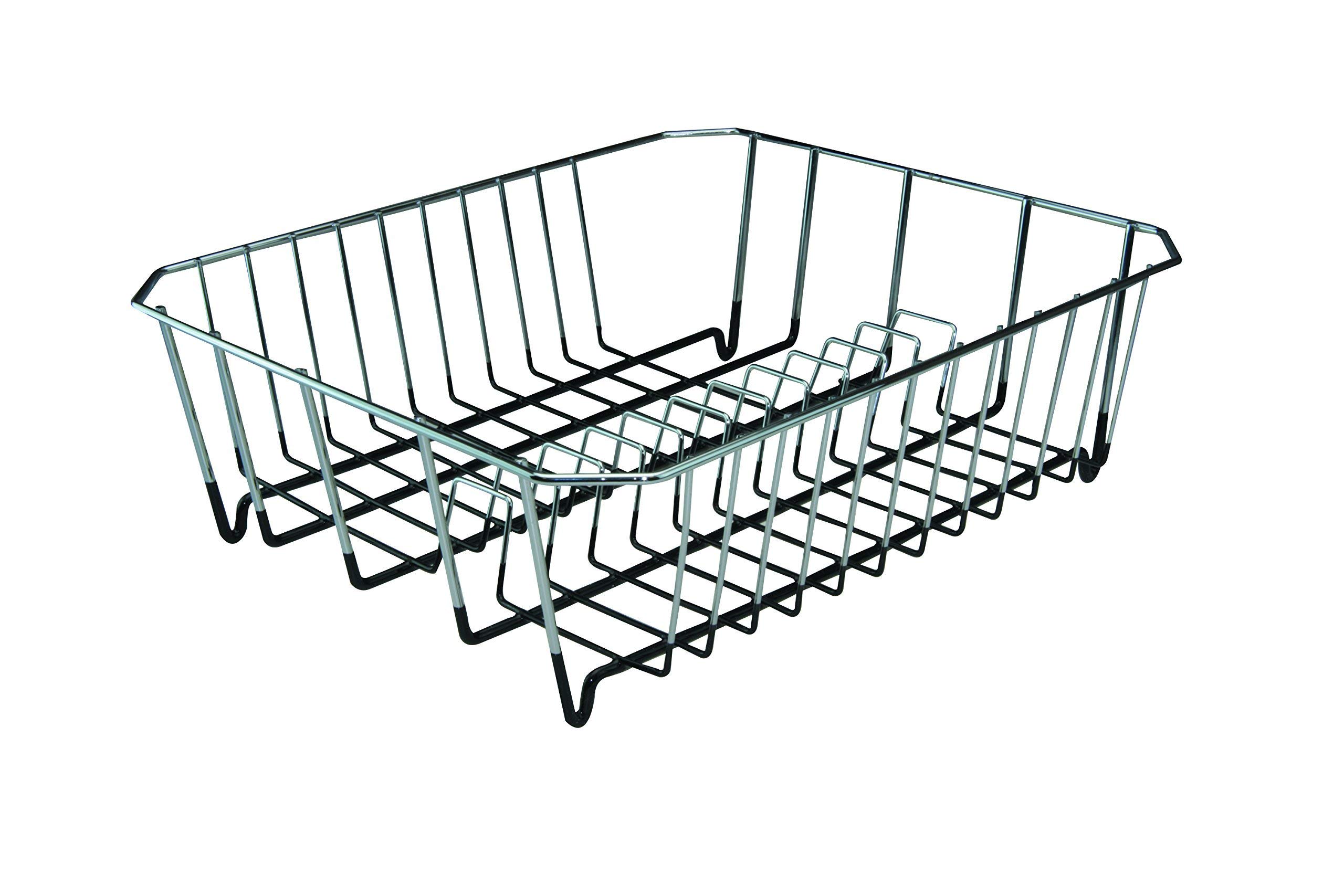 Apollo Chrome Rectangular Dish Drainer with cutlery holder, 364x314x120 mm 1523