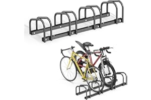 Ultrawall Bike Storage Rack for Garage, 4 Bikes Floor Bike Stand, Bicycle Parking Holder Stand for Indoor/Outdoor, Fit 22-28" Wheel Tire Width 2.1"
