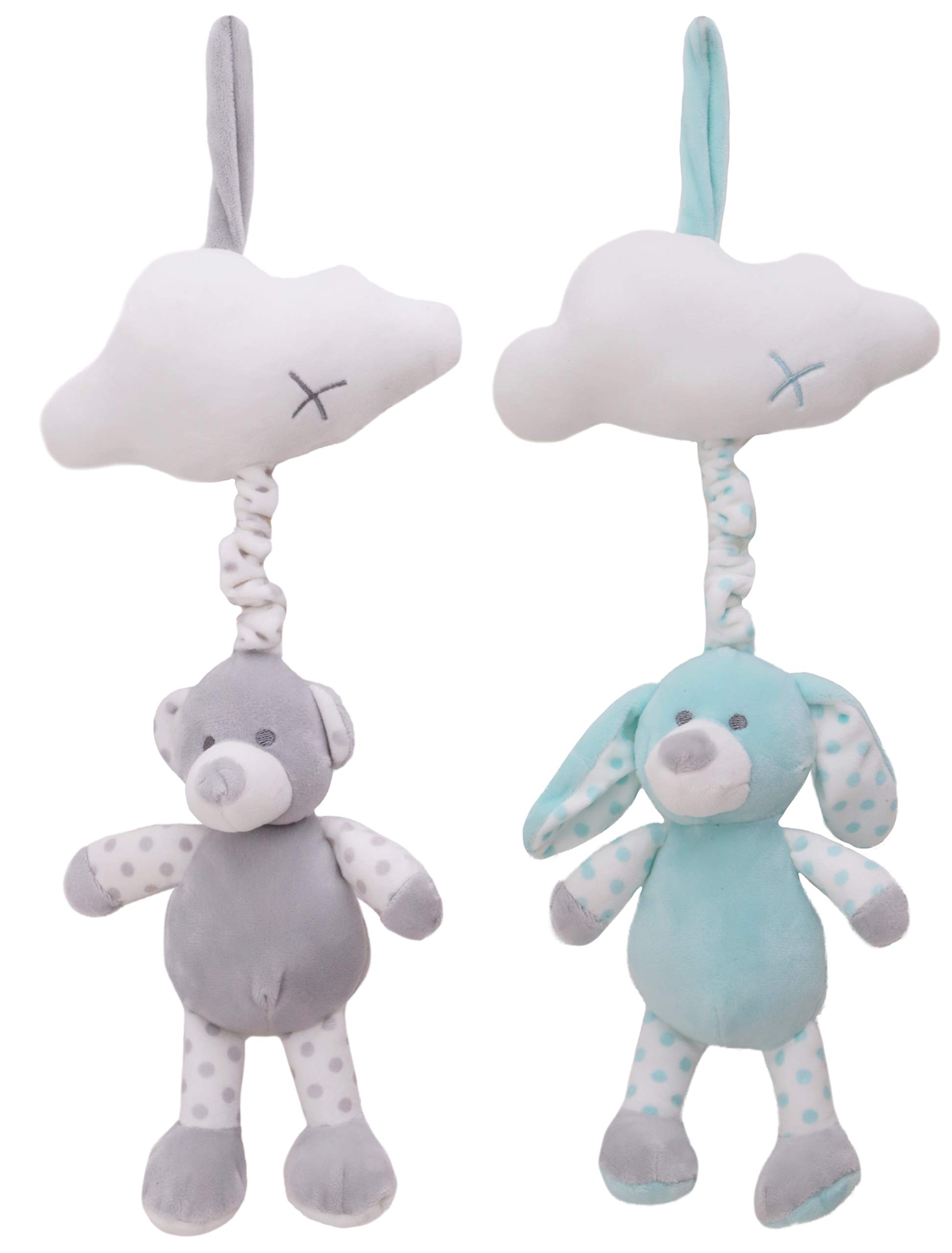 Toyland® 38cm (14”) Musical Lullaby Grey Baby Bear Cot Plush- Baby & Toddler Pram Toys - Suitable From Birth