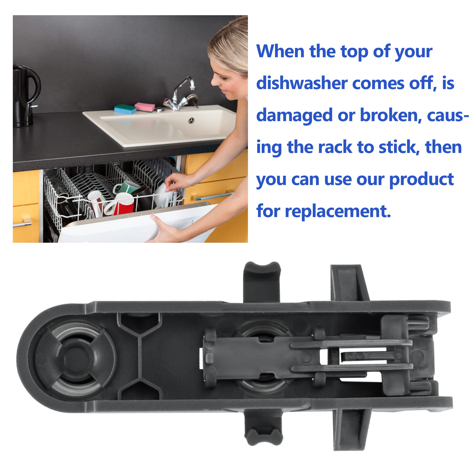 W1035401 Dishwasher Rack Roller Wheel Fit For Ken-more Whirl-pool Kitchen-Aid Replaces W10195336 W10410552 W10434691 WPW10350401VP 2PACKS