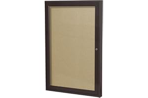 Ghent 36" x 24" 1-Door Outdoor Enclosed Vinyl Bulletin Board, Shatter Resistant, with Lock, Bronze Aluminum Frame - Caramel (PB13624VX-181), Made in the USA