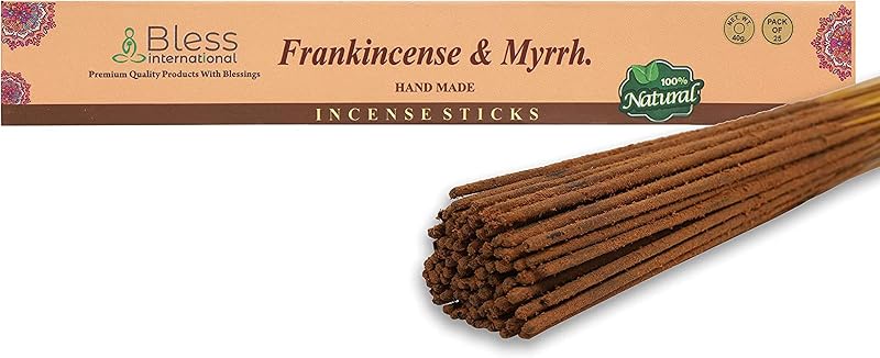 Bless Frankincense & Myrrh Handmade Incense Sticks 100% Natural 25 Sticks