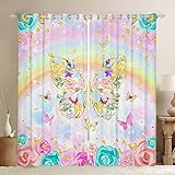 Castle Fairy Butterfly Window Curtains Teens Adult