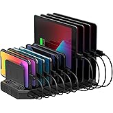 Unitek USB Charging Station, 10 USB Fast Ports Charge Docking Station and Adjustable Dividers, Multi Device Charger Organizer Compatible with iPad, iPhone, Tablet and Cell Phone
