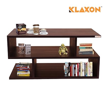 Klaxon S Shape Coffee Table (Matte Finish, Walnut)
