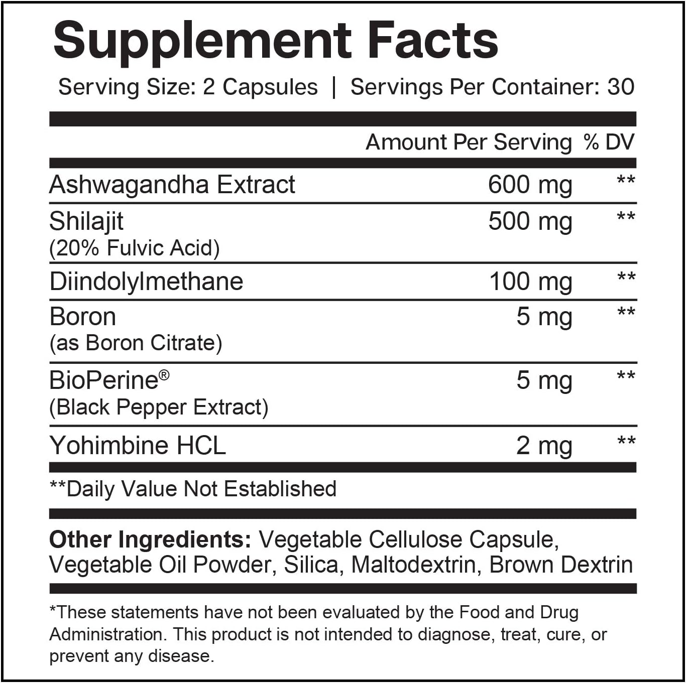 Male Health Supplement - Muscle Builder & T-Booster with DIM, Ashwagandha, Shilajit, More | T-Hero by Essential Elements - 60 Vegan Capsules: Health & Personal Care