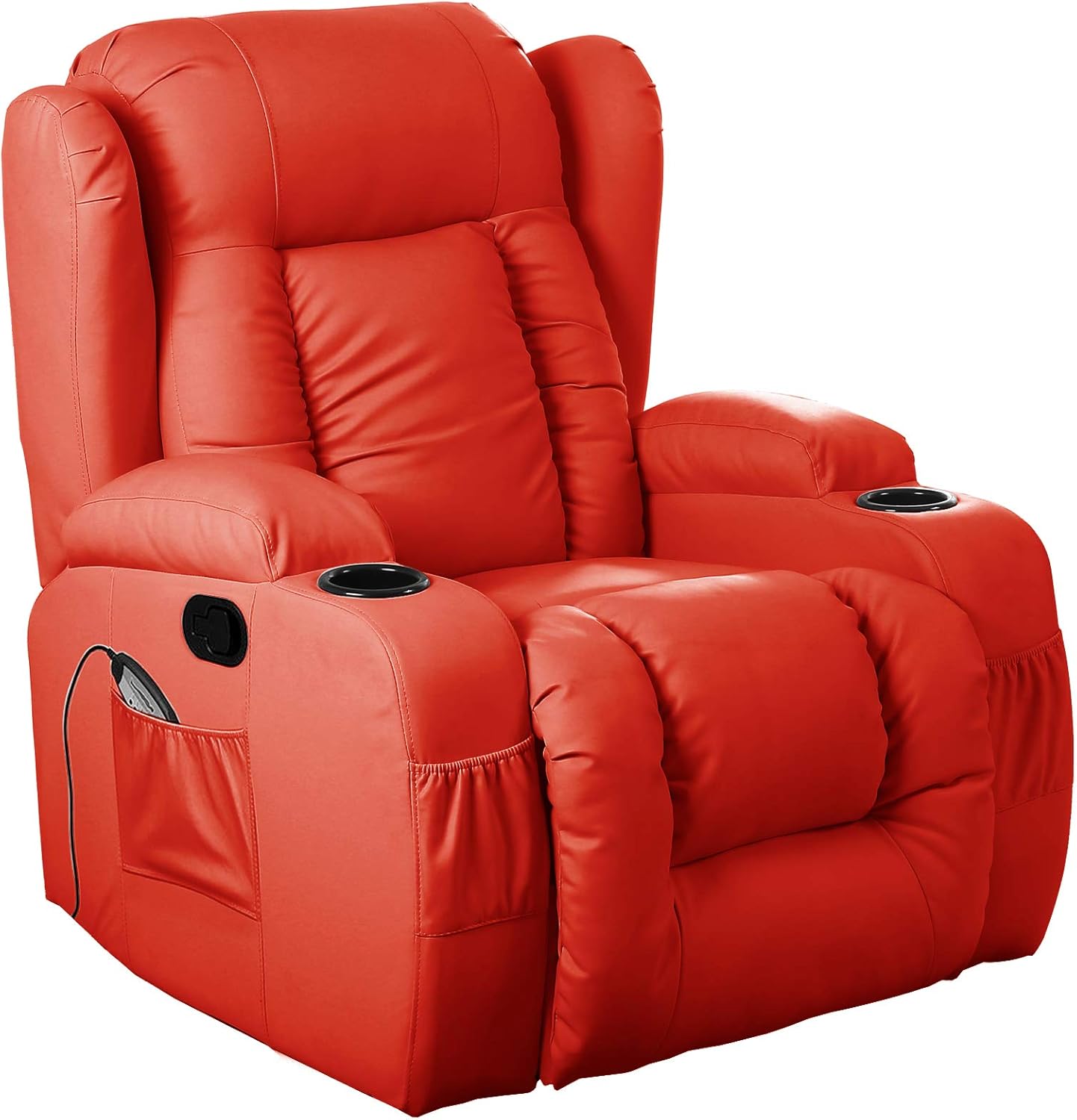 D PRO T 10 IN 1 WINGED LEATHER RECLINER CHAIR ROCKING MASSAGE SWIVEL