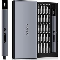 Mini Electric Screwdriver Set, Rechargeable Precision Screwdriver with 500mAh Battery, Max 0.75N.m, 5 Torque Levels, 50-in-1 